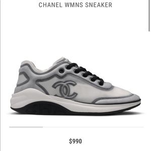 Chanel Grey Mesh Sneakers